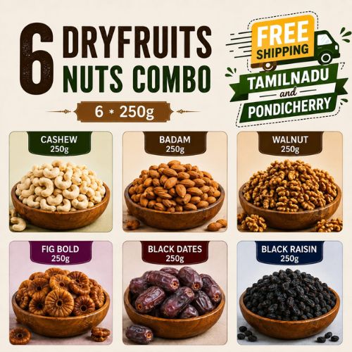 6 × 250g Nuts Dryfruits Combo